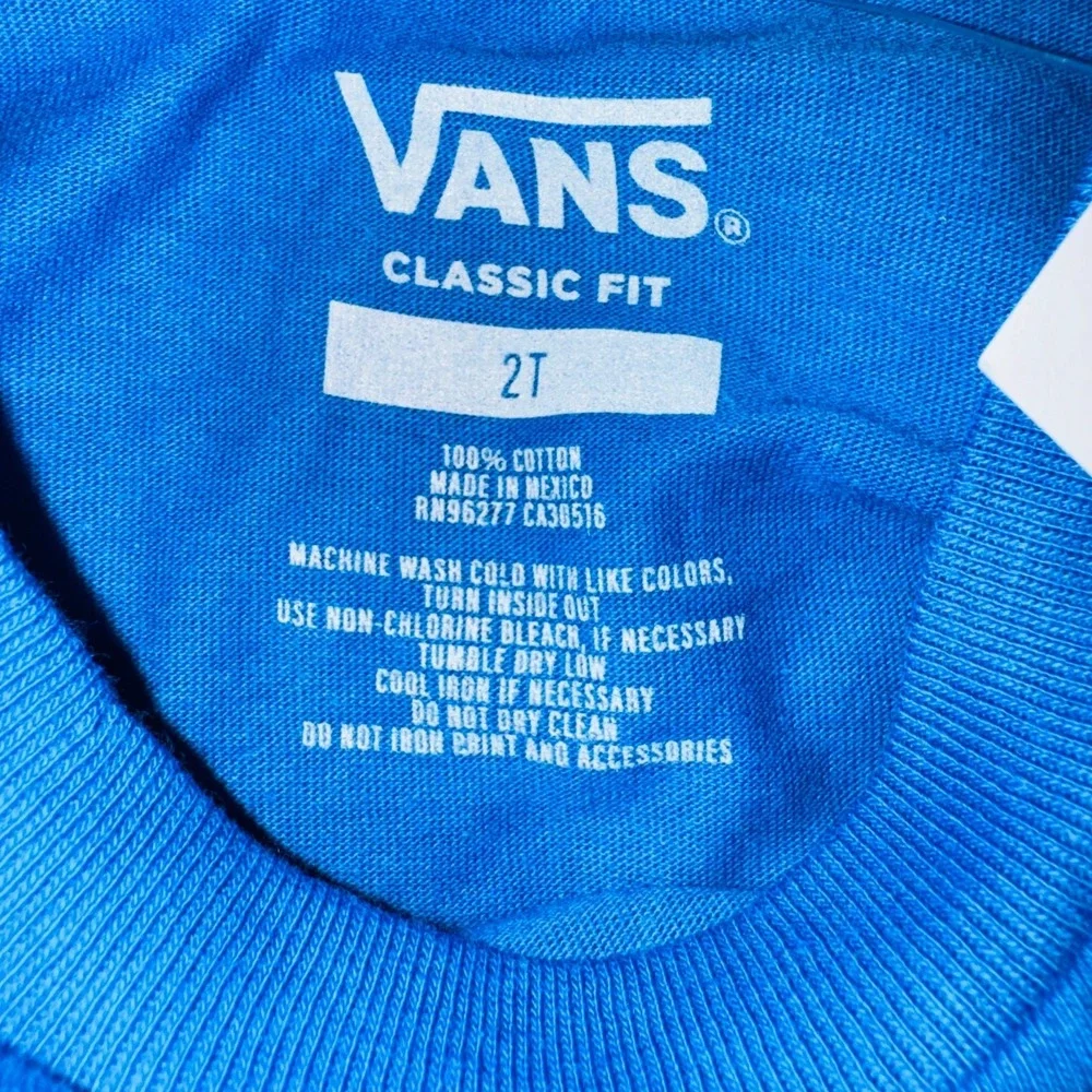 Vans by stop‎ drop roll boy toddlers tee shirt size 2T blue short sleeve graphic